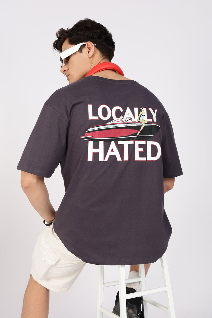 Locally Hated : Grey Oversized t-shirt