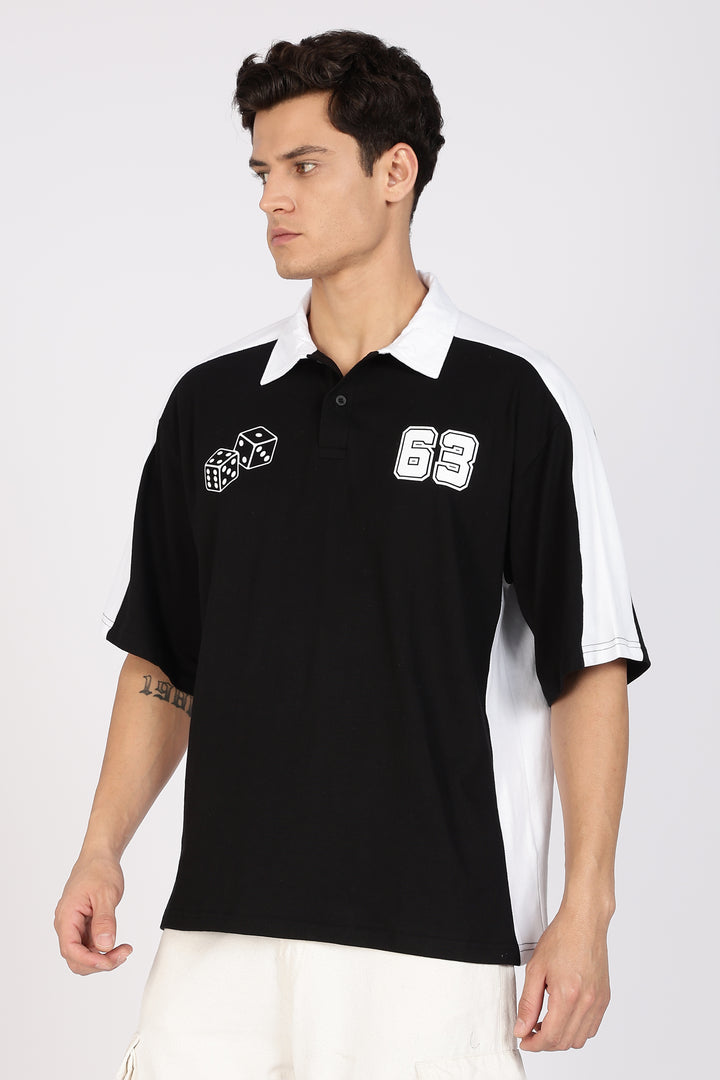 Retrograde: Black and White Oversized Polo