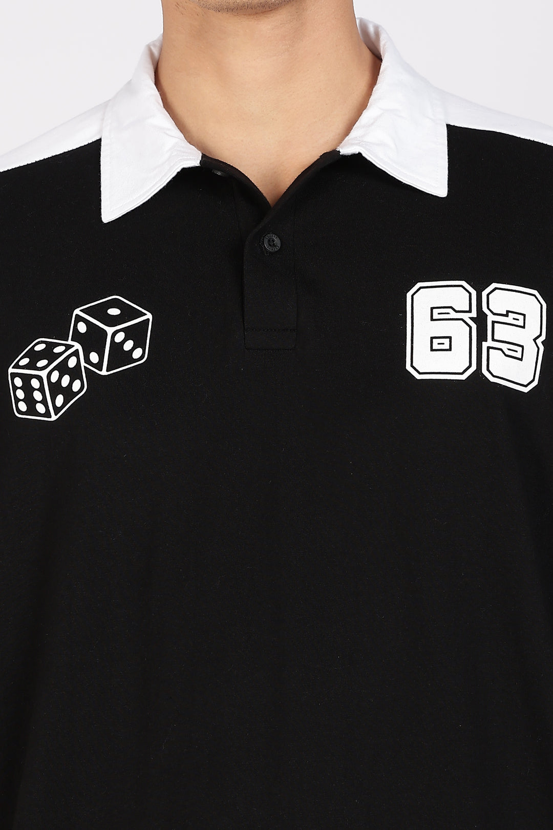 Retrograde: Black and White Oversized Polo