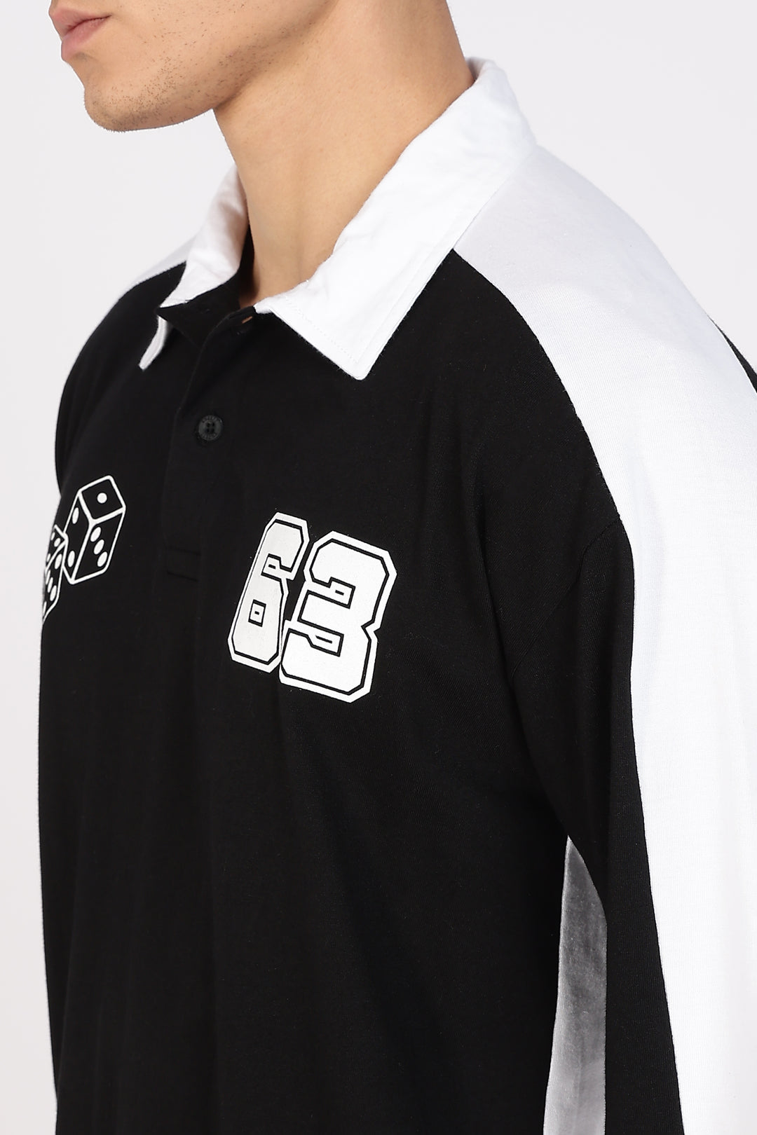 Retrograde: Black and White Oversized Polo