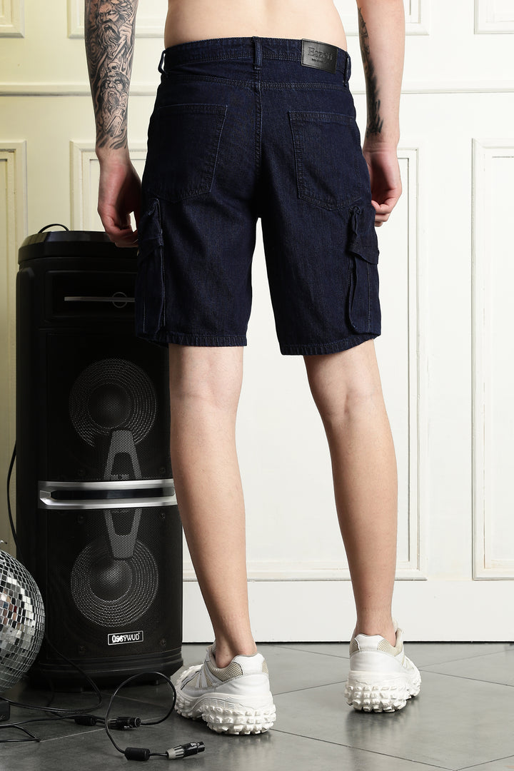 Regular Fit: unique washed denim shorts