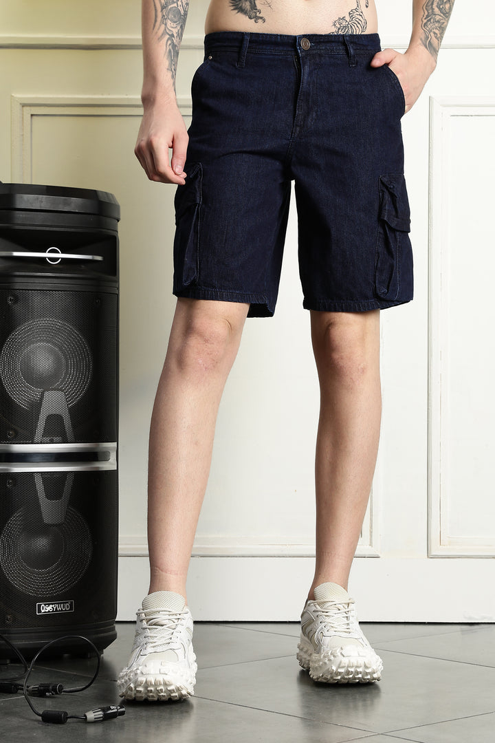 Regular Fit: unique washed denim shorts