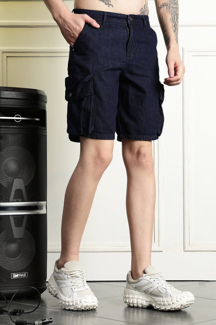 Regular Fit: unique washed denim shorts
