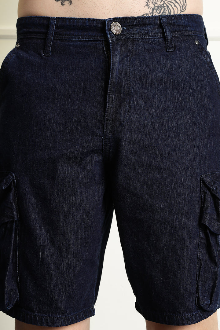 Regular Fit: unique washed denim shorts