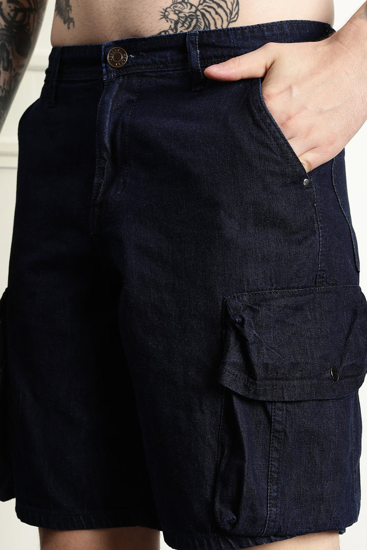Regular Fit: unique washed denim shorts