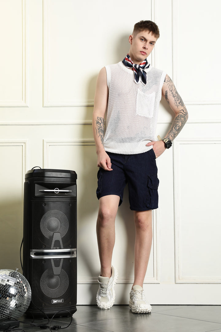 Regular Fit: unique washed denim shorts