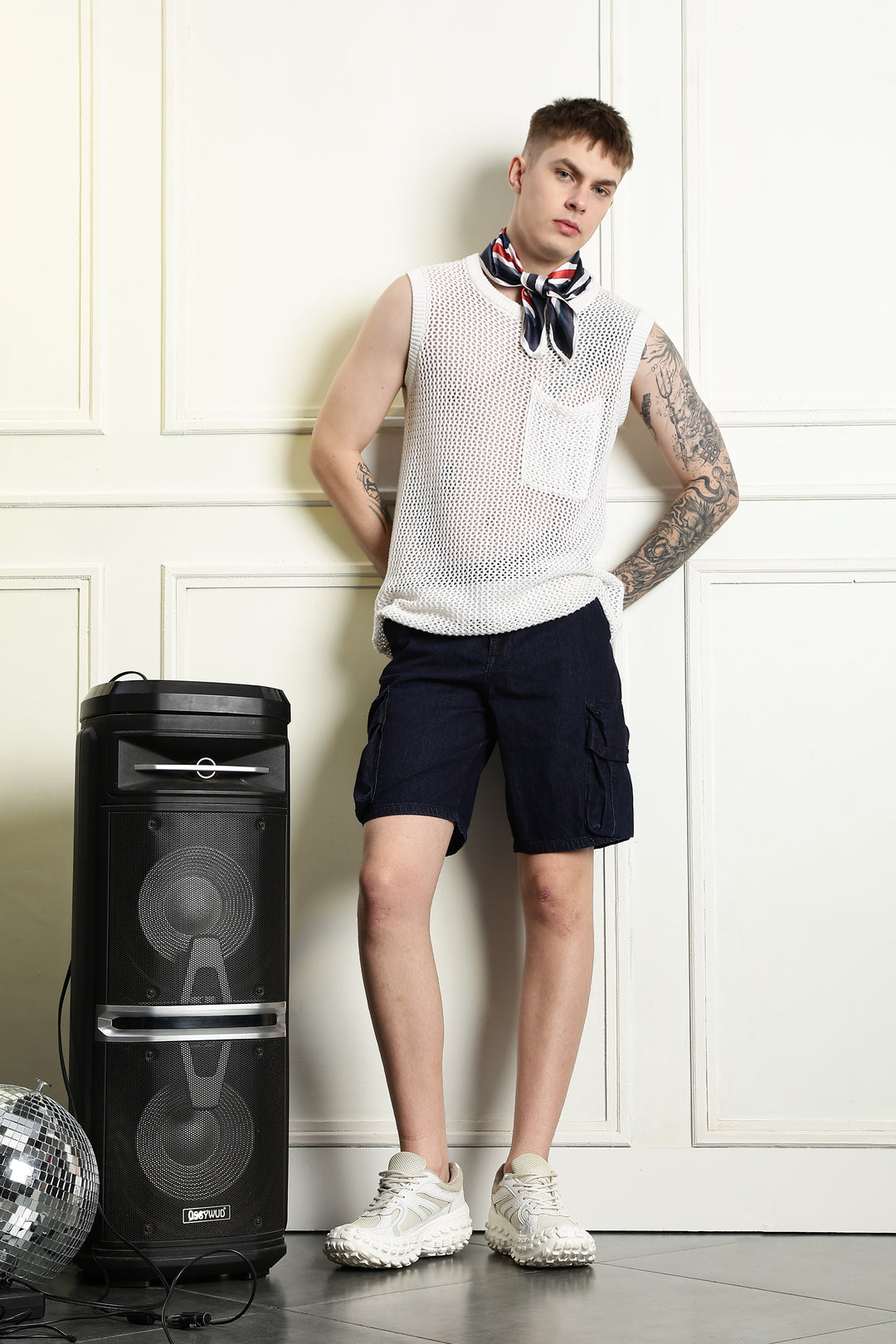 Regular Fit: unique washed denim shorts