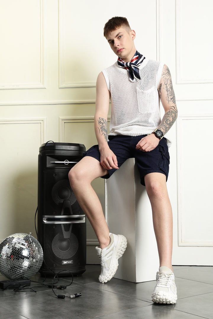 Regular Fit: unique washed denim shorts