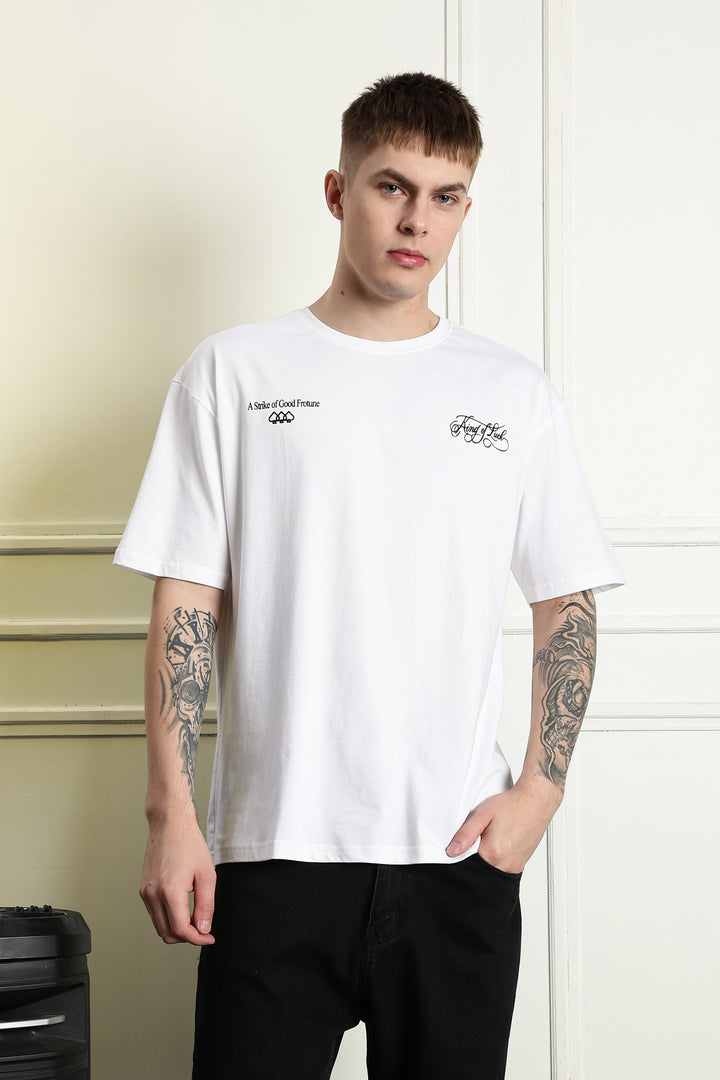 Luck: White Oversized T-shirt