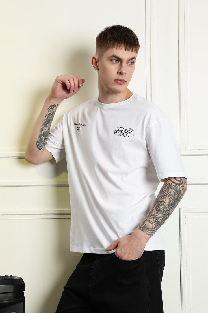 Luck: White Oversized T-shirt
