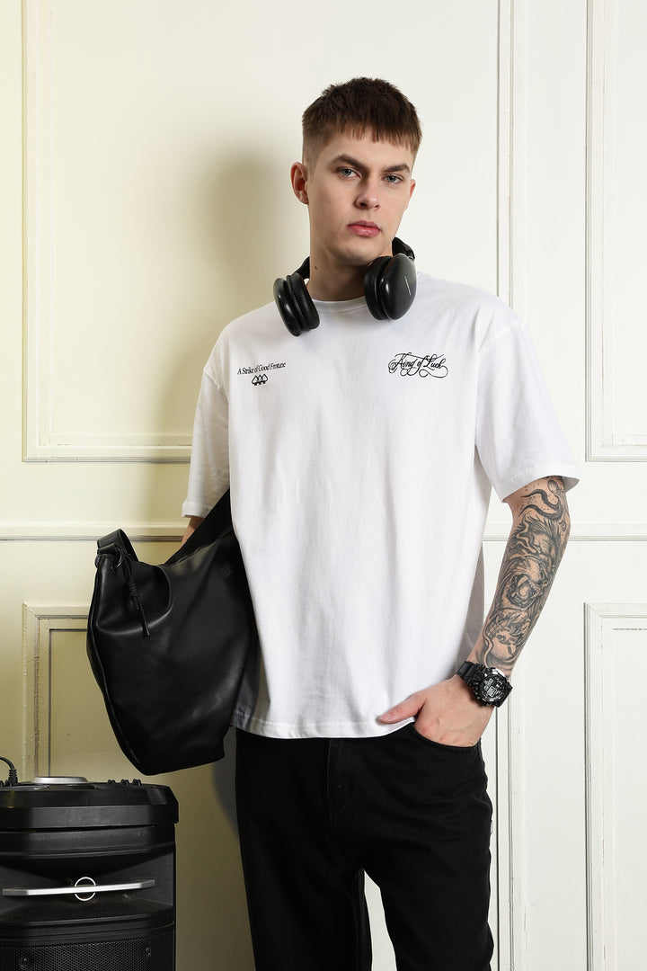 Luck: White Oversized T-shirt