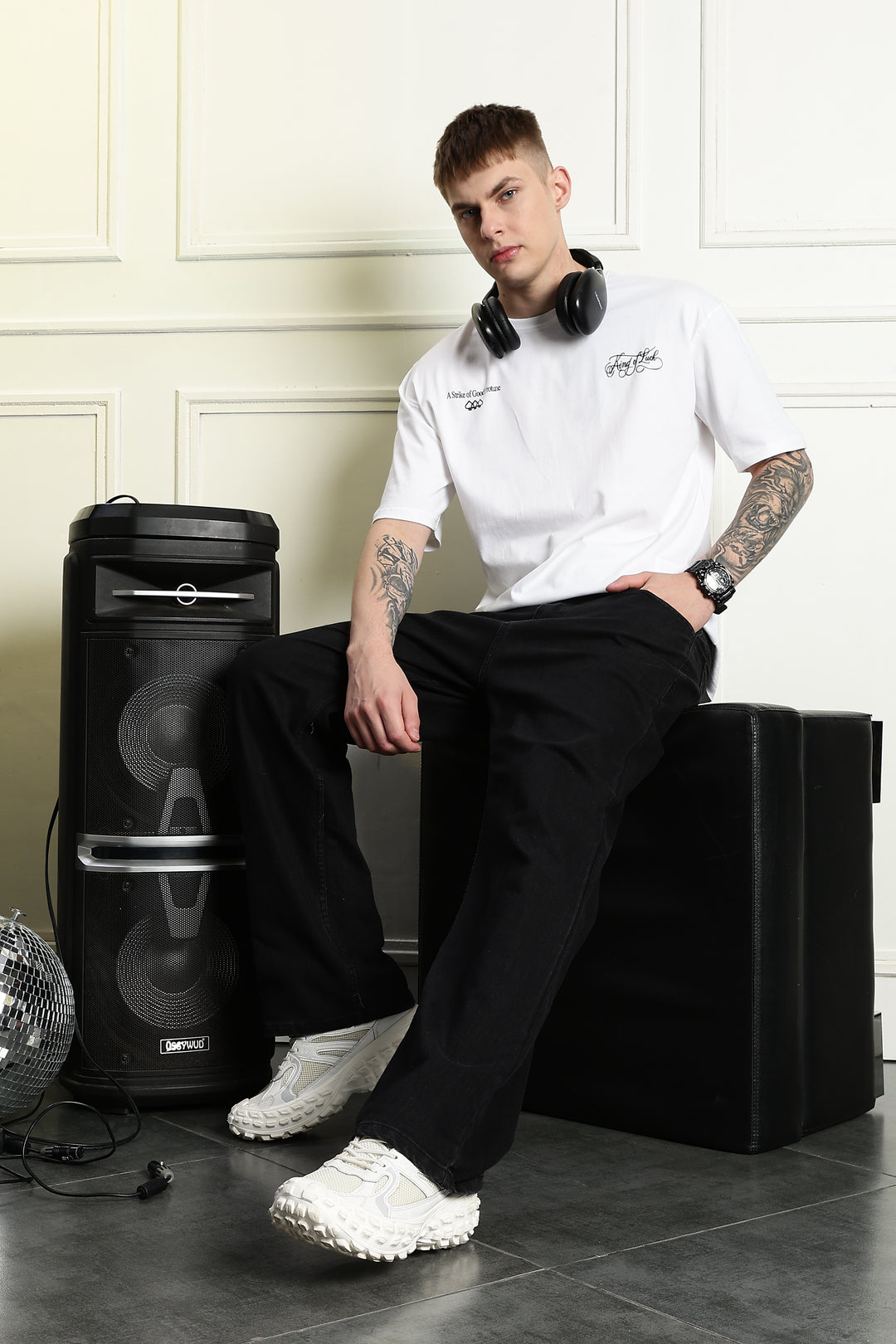 Luck: White Oversized T-shirt
