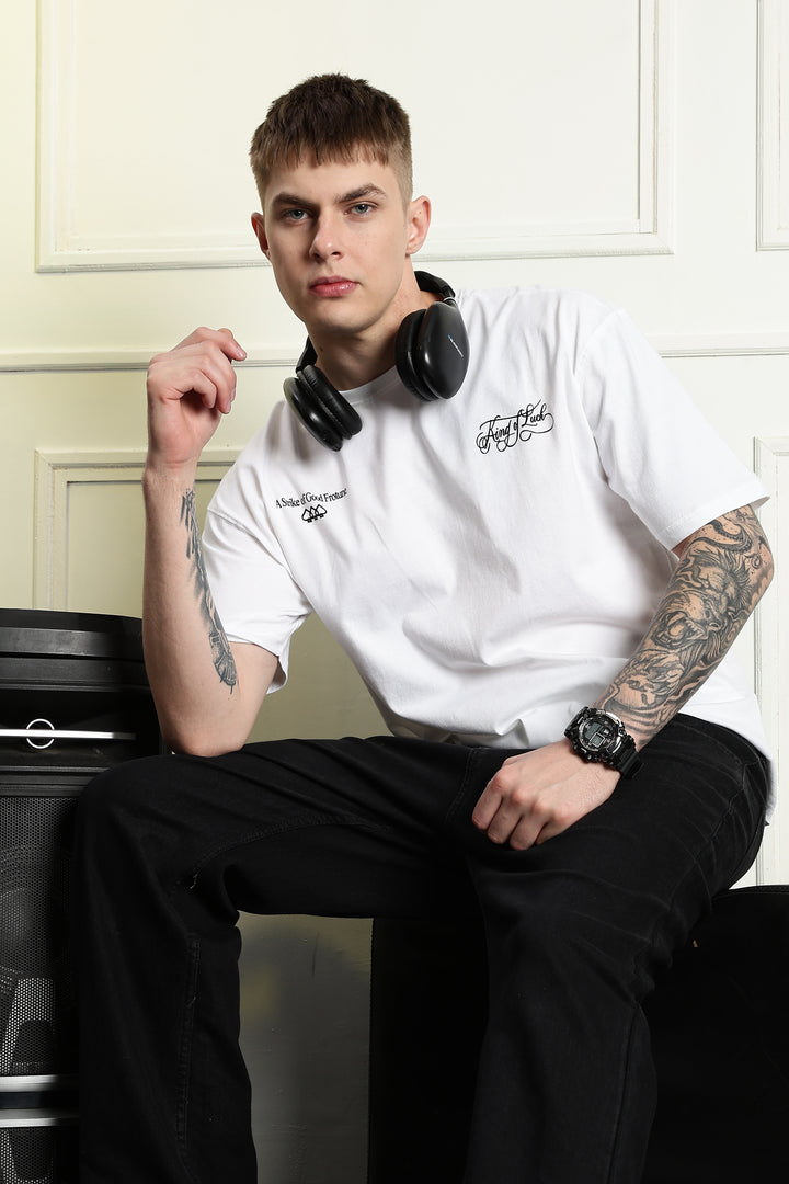 Luck: White Oversized T-shirt