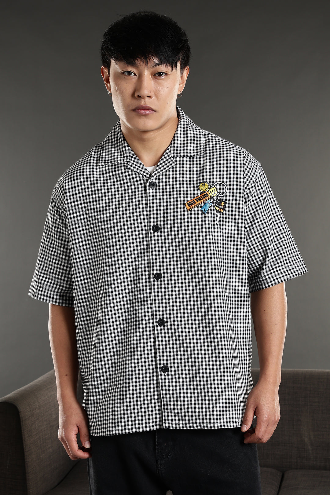 Keychain: Oversized Embroidery Checks Shirt