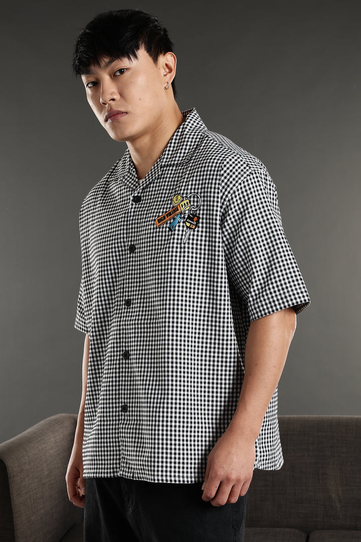 Keychain: Oversized Embroidery Checks Shirt