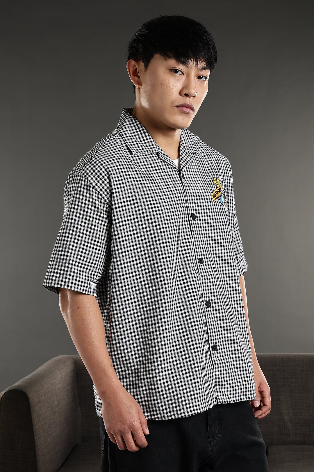 Keychain: Oversized Embroidery Checks Shirt