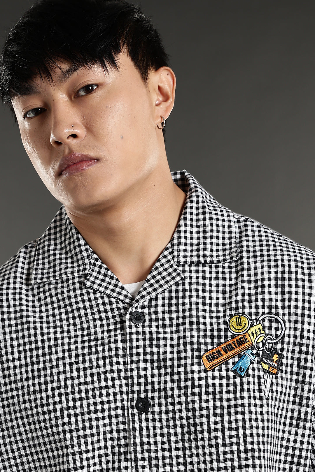 Keychain: Oversized Embroidery Checks Shirt