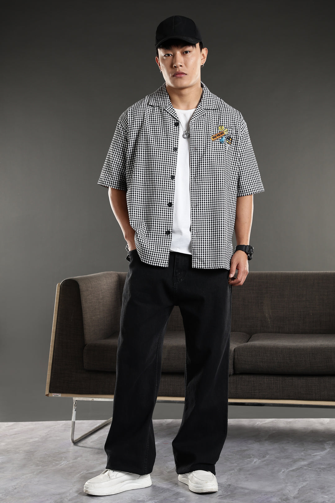 Keychain: Oversized Embroidery Checks Shirt