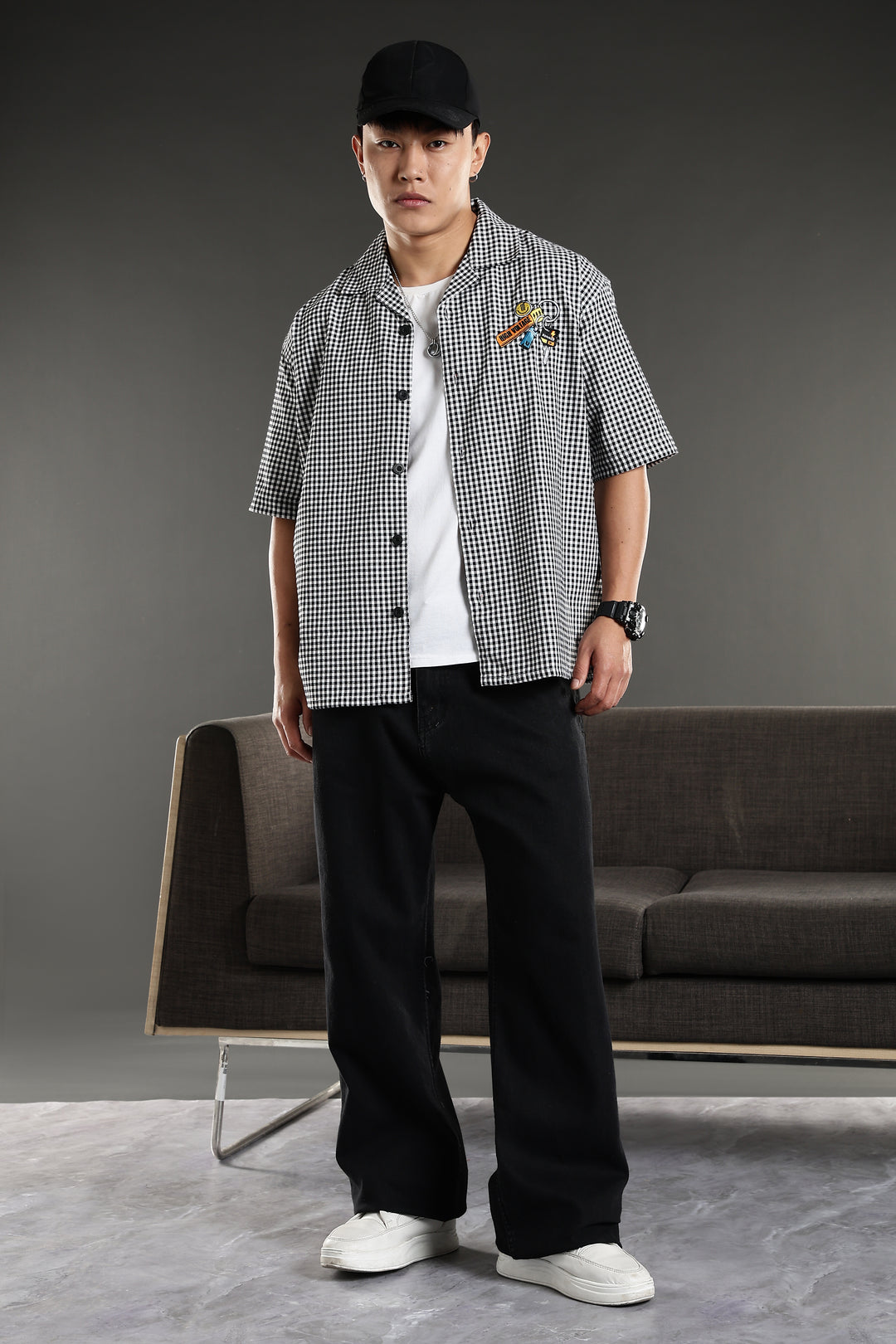 Keychain: Oversized Embroidery Checks Shirt
