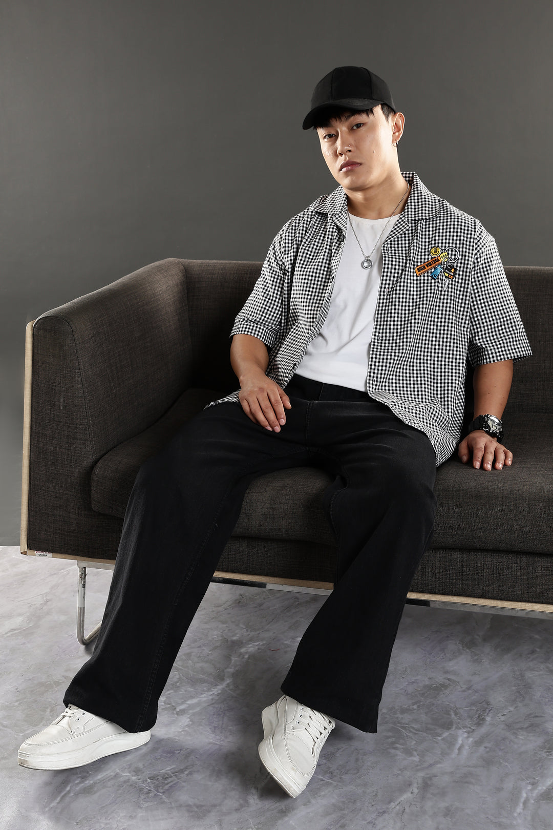 Keychain: Oversized Embroidery Checks Shirt