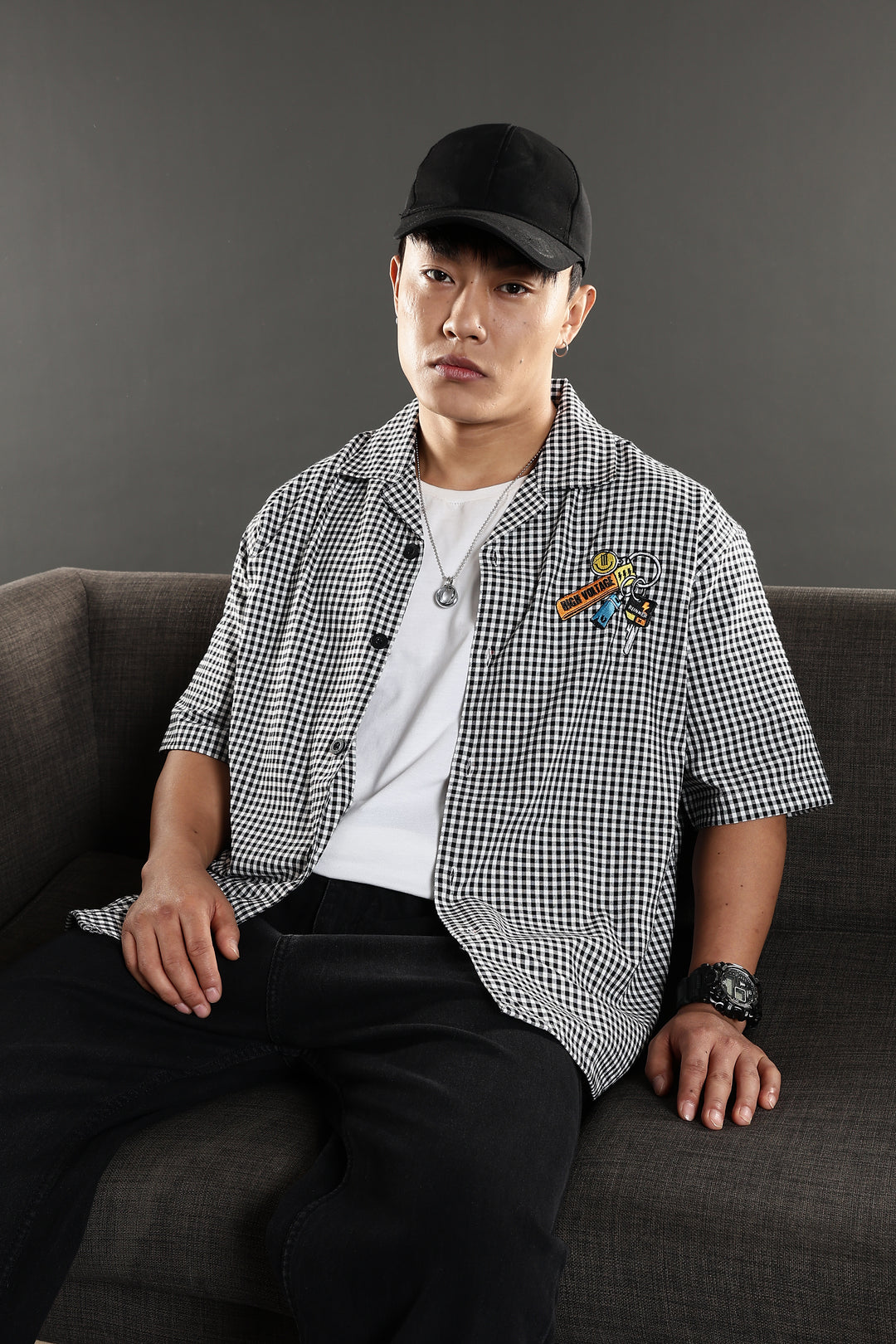 Keychain: Oversized Embroidery Checks Shirt