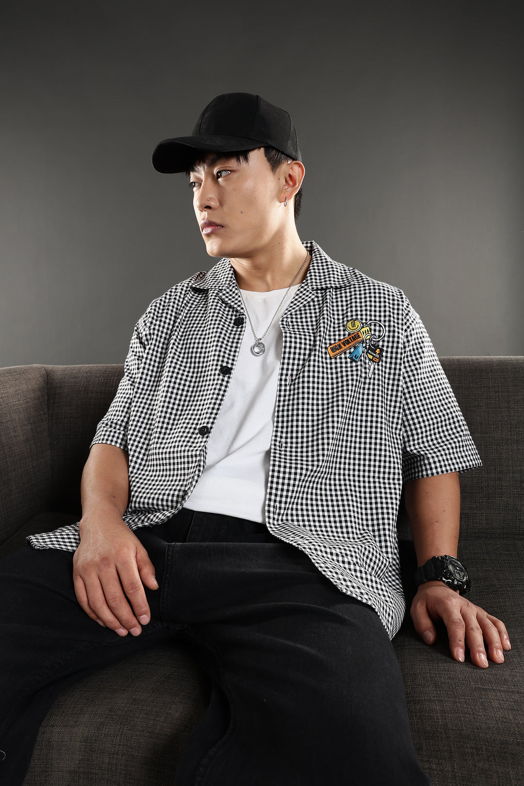 Keychain: Oversized Embroidery Checks Shirt