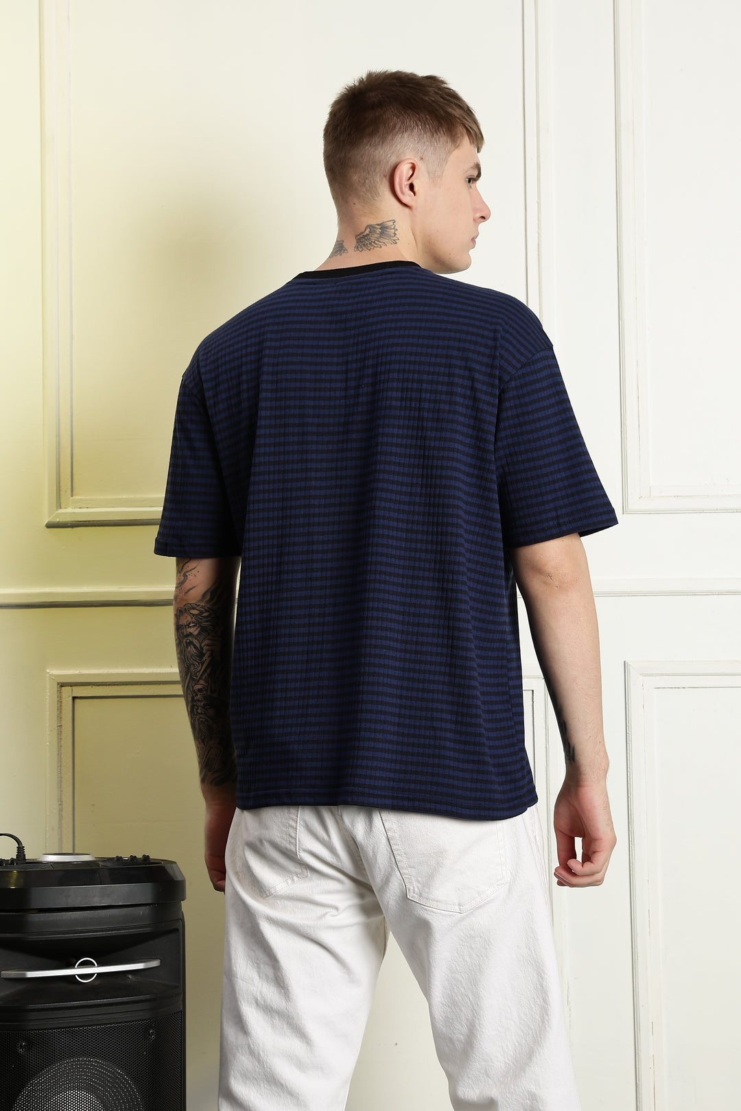 Alternative Culture: Stripes Embroidery Oversized T-shirt