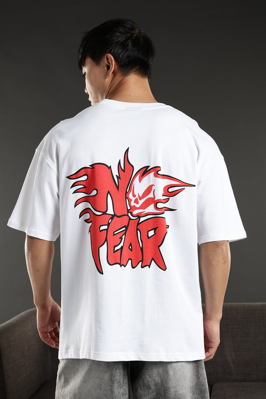 No Fear: White Oversized T-Shirt