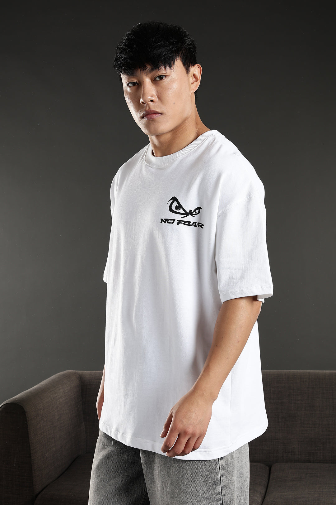 No Fear: White Oversized T-Shirt