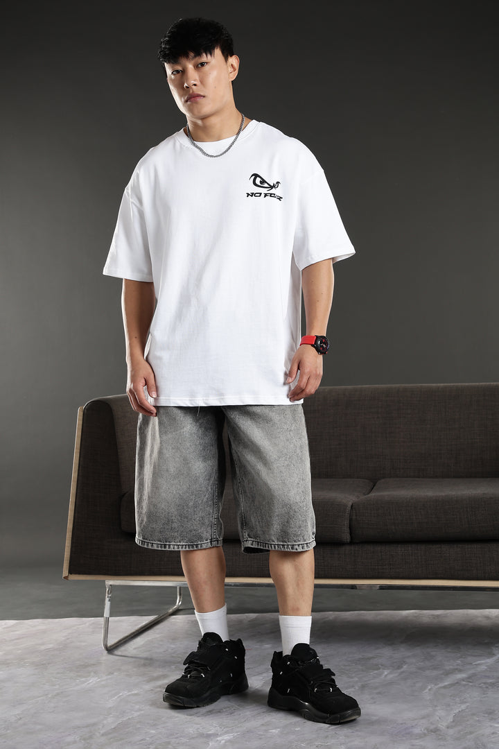 No Fear: White Oversized T-Shirt