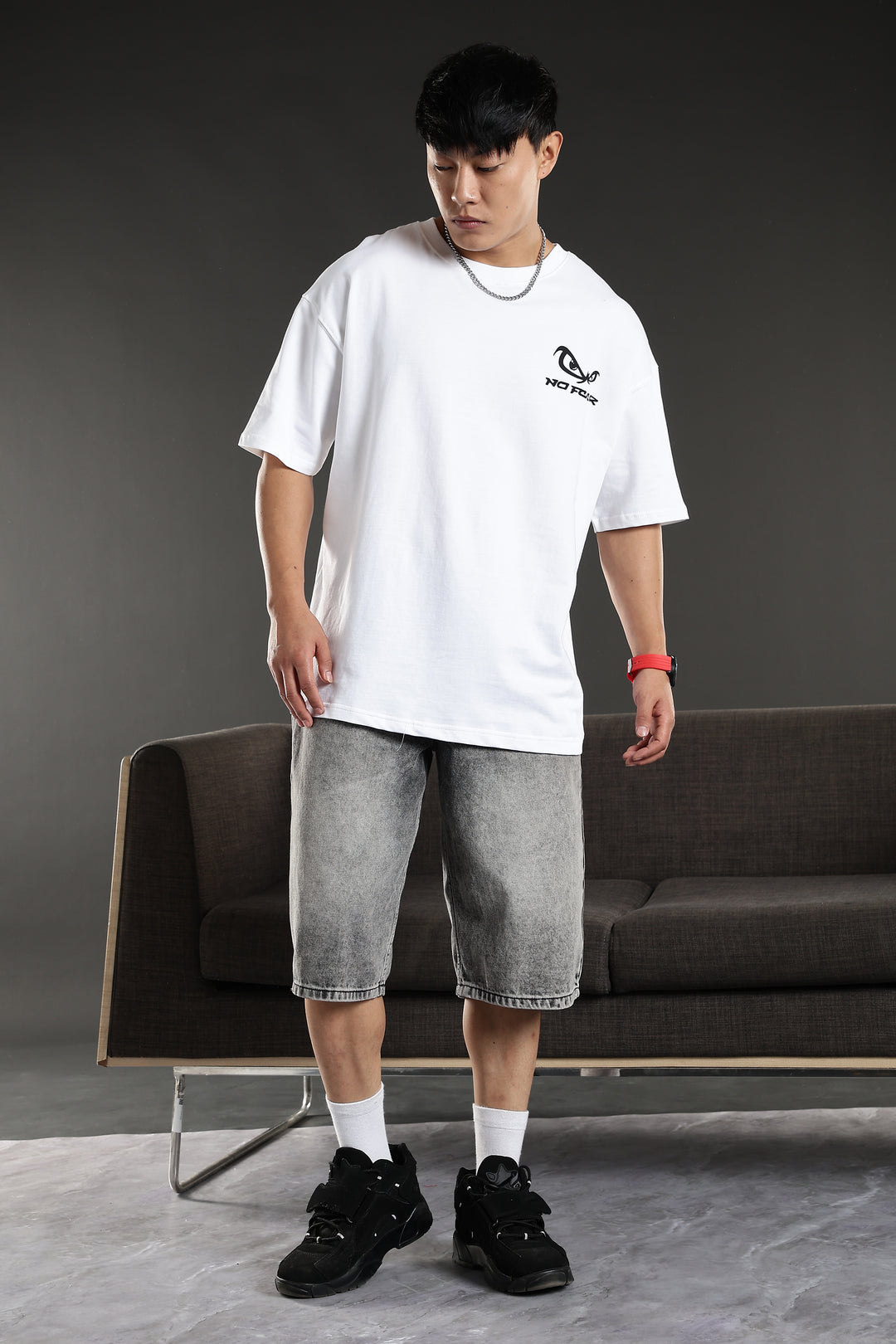 No Fear: White Oversized T-Shirt