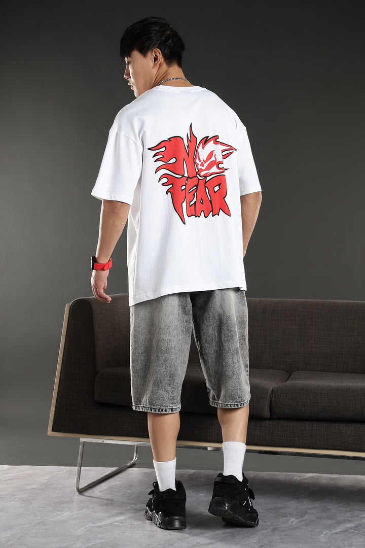 No Fear: White Oversized T-Shirt