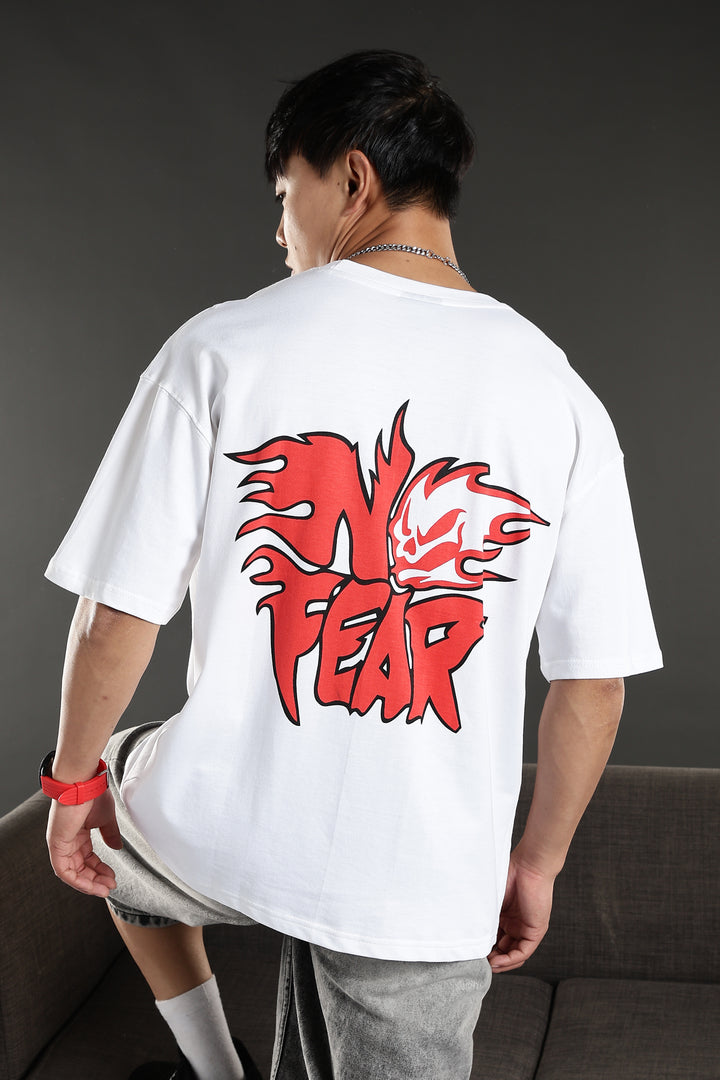 No Fear: White Oversized T-Shirt