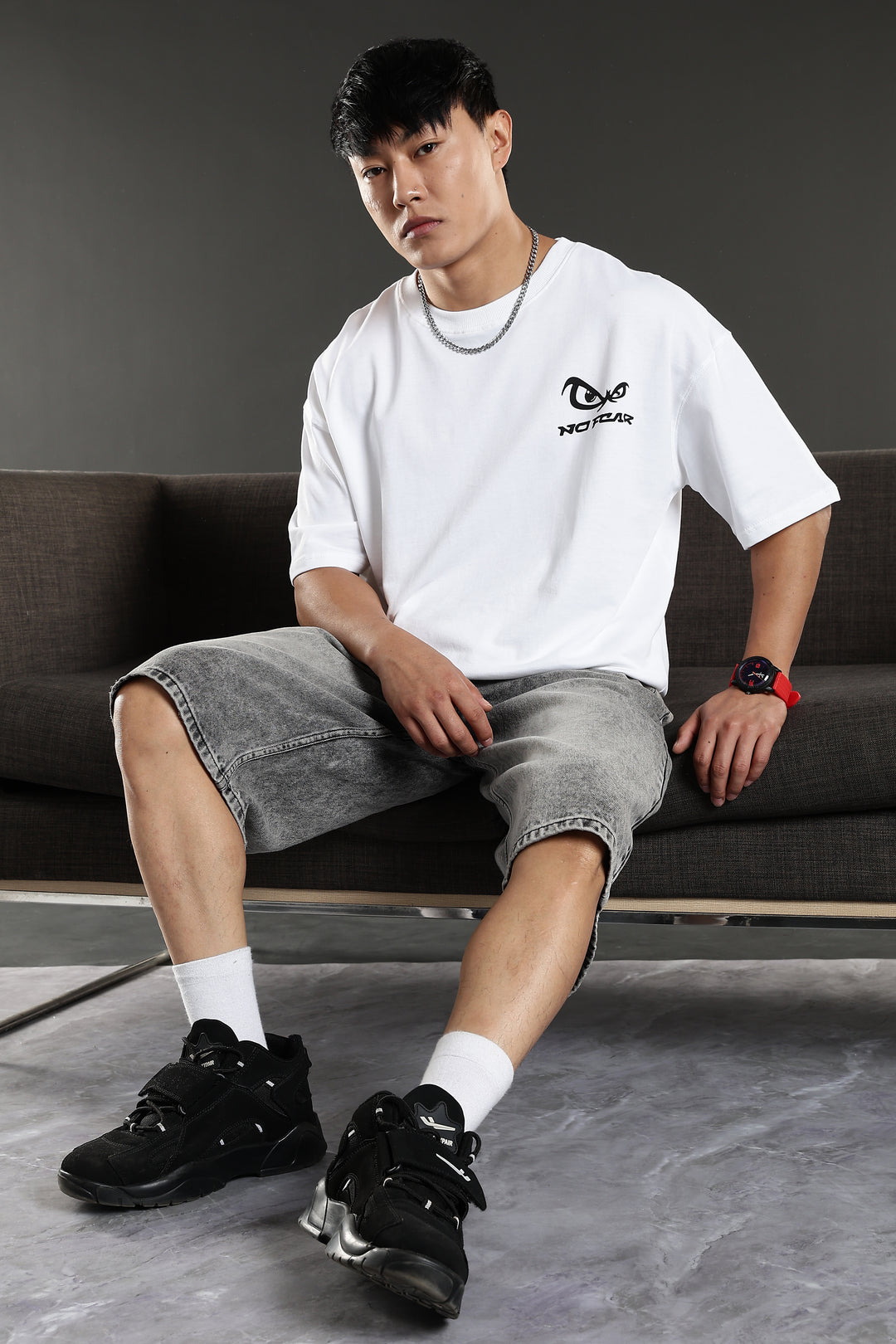 No Fear: White Oversized T-Shirt