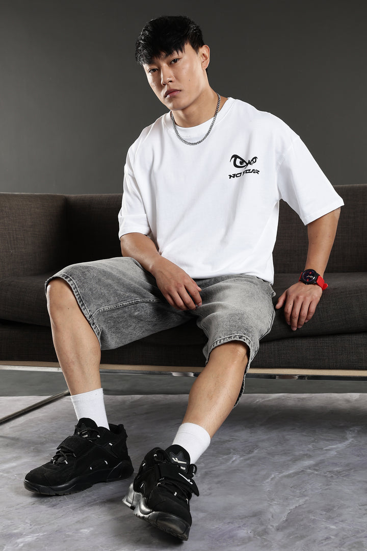 No Fear: White Oversized T-Shirt