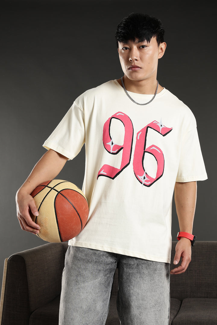 Numeric Oversized Cream T-shirt