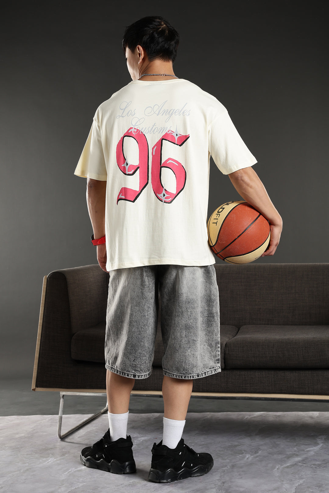 Numeric Oversized Cream T-shirt
