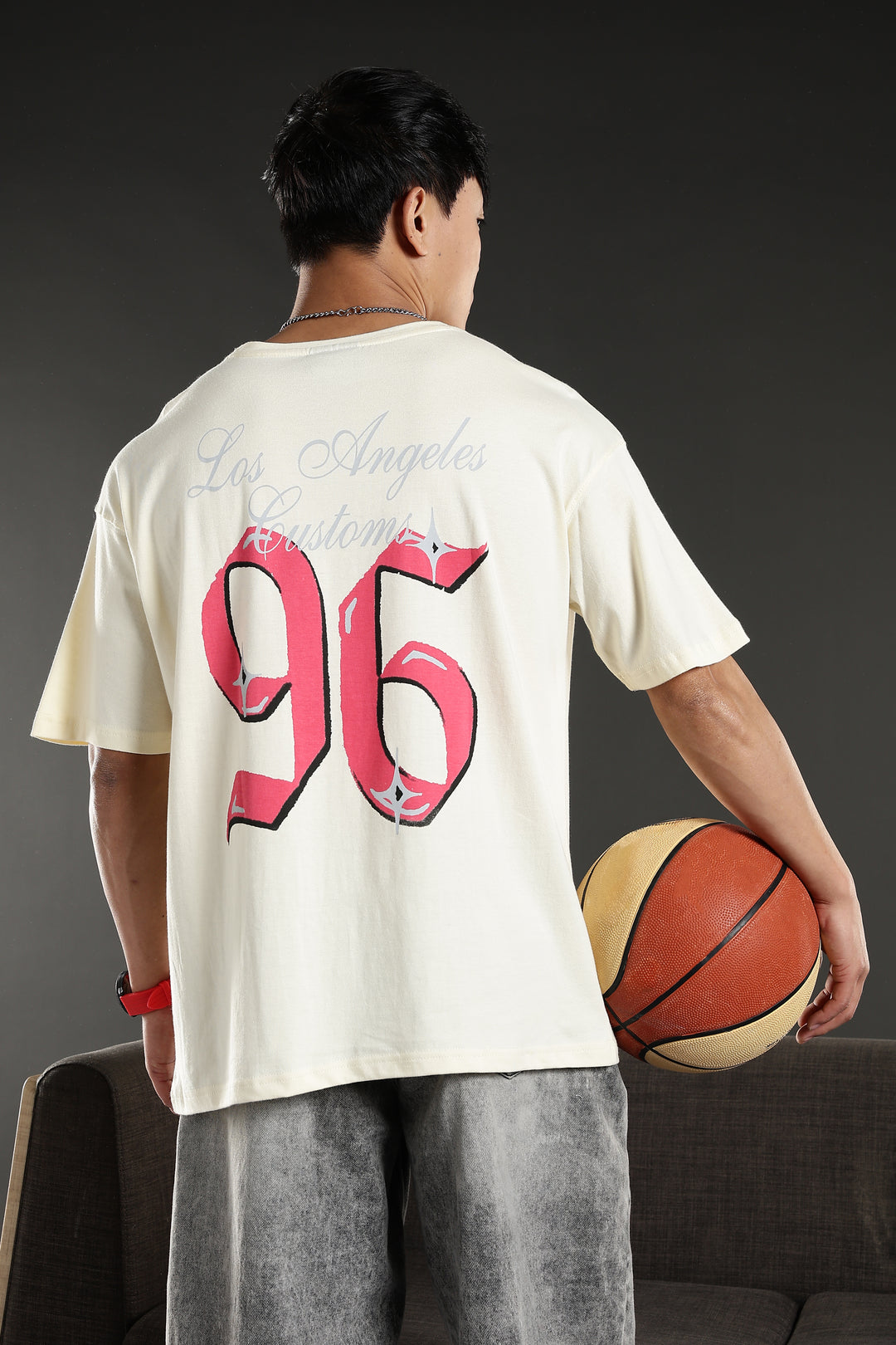 Numeric Oversized Cream T-shirt