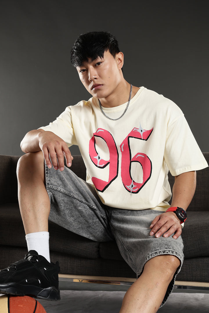 Numeric Oversized Cream T-shirt