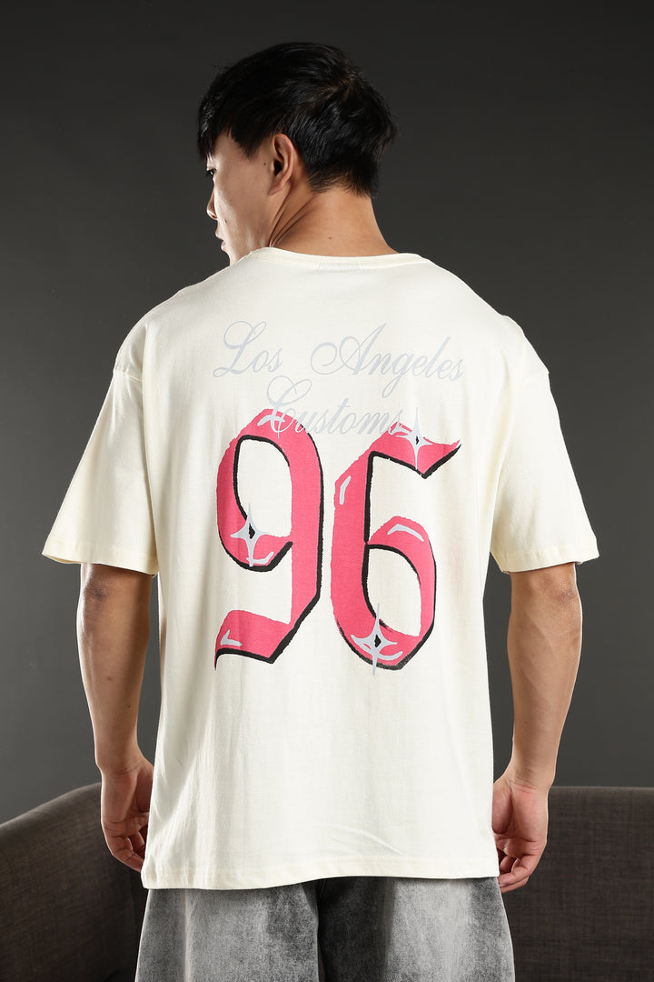 Numeric Oversized Cream T-shirt