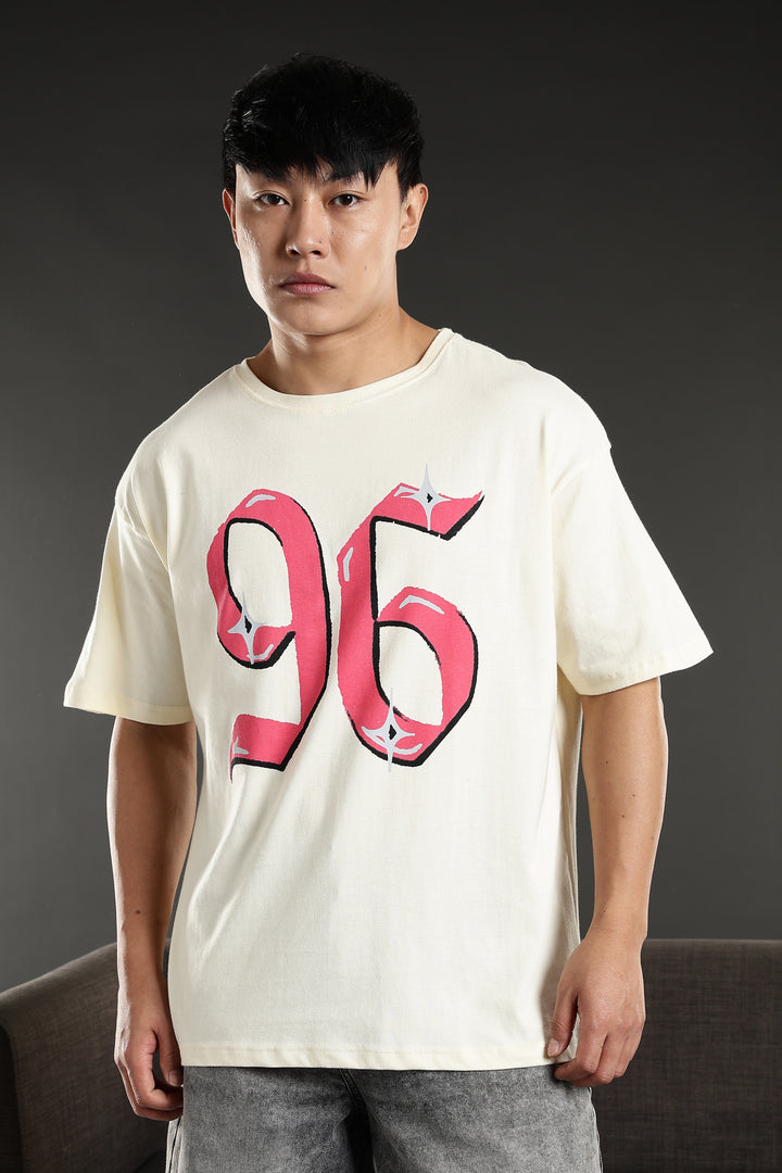 Numeric Oversized Cream T-shirt
