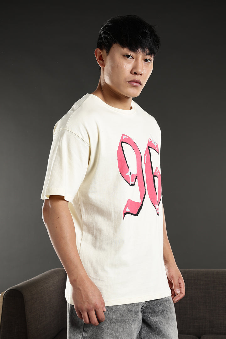 Numeric Oversized Cream T-shirt