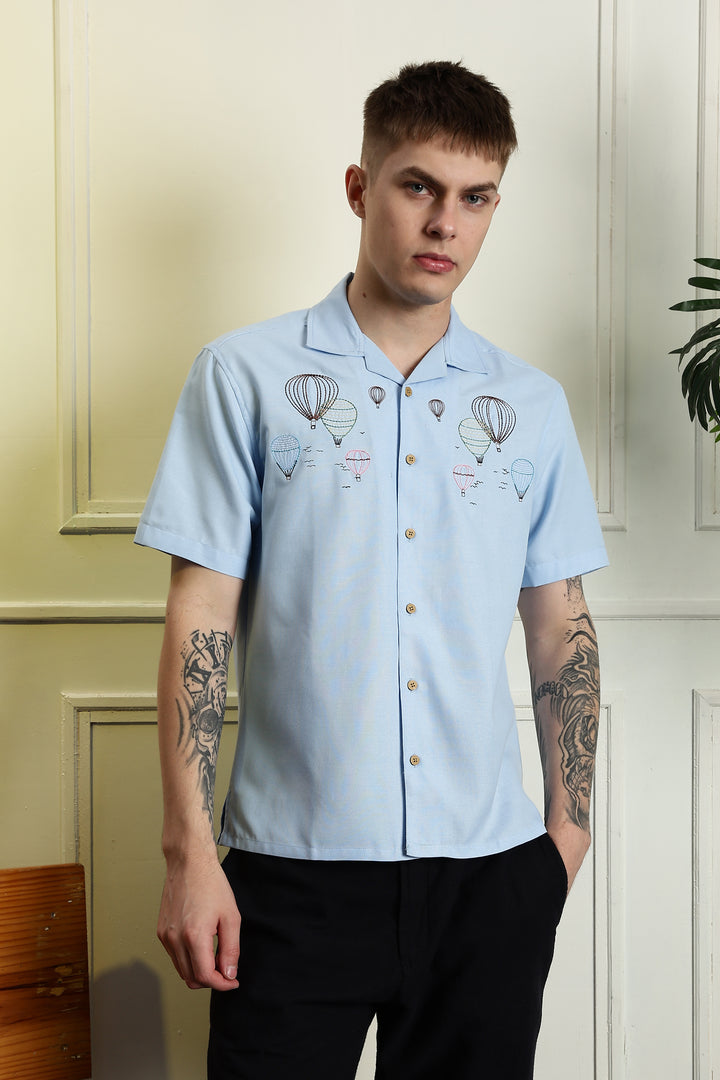 Hot Air Ballon Embroidery Shirt