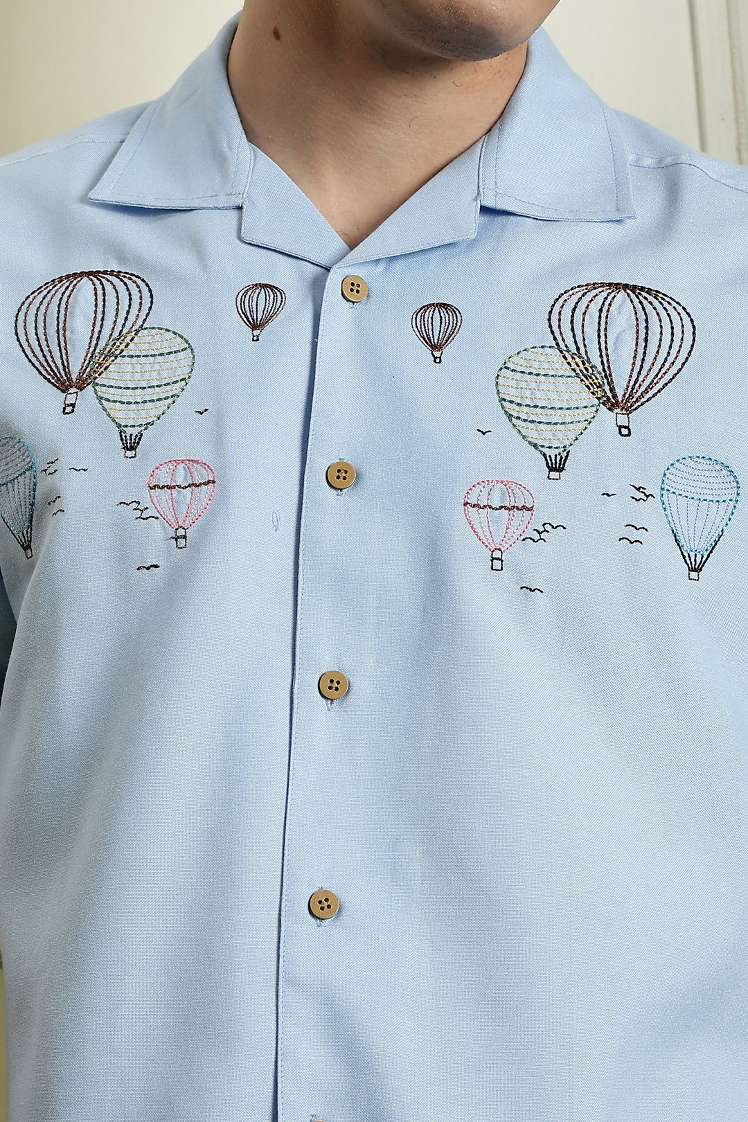 Hot Air Ballon Embroidery Shirt