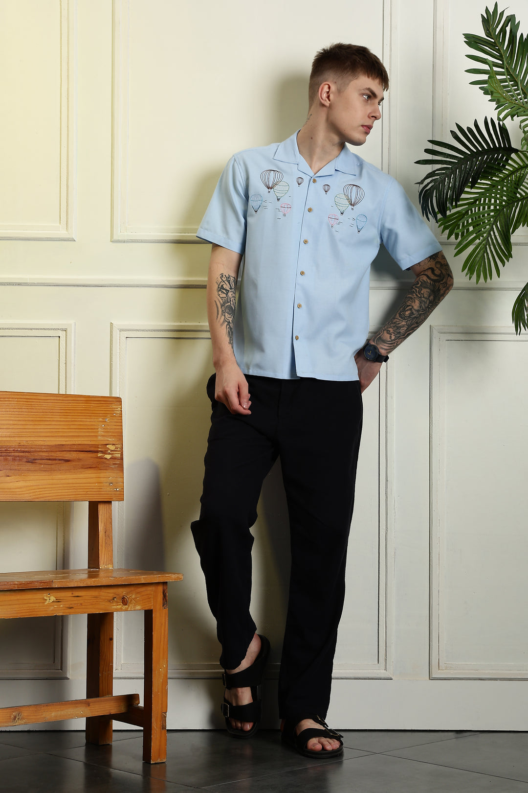 Hot Air Ballon Embroidery Shirt