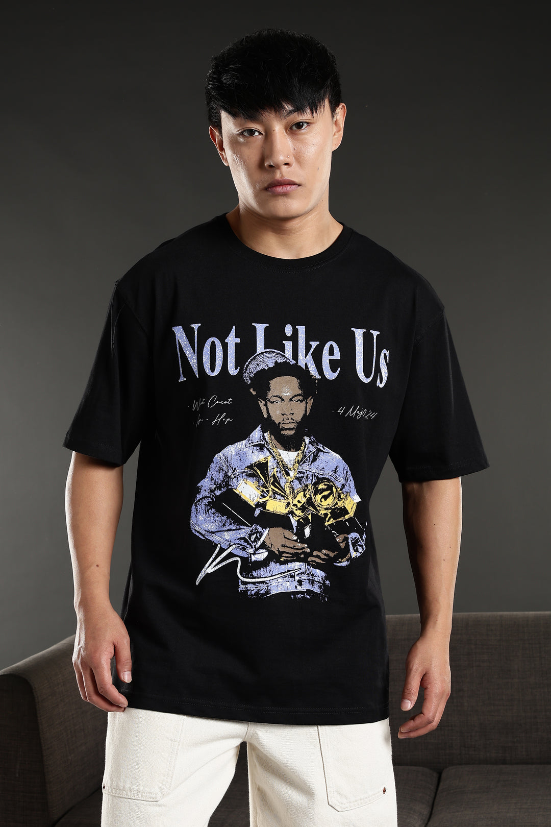 Not Like Us: Black Oversized T-shirt