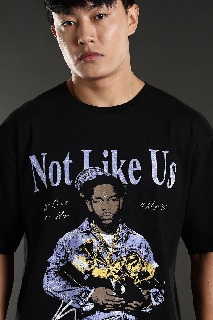 Not Like Us: Black Oversized T-shirt