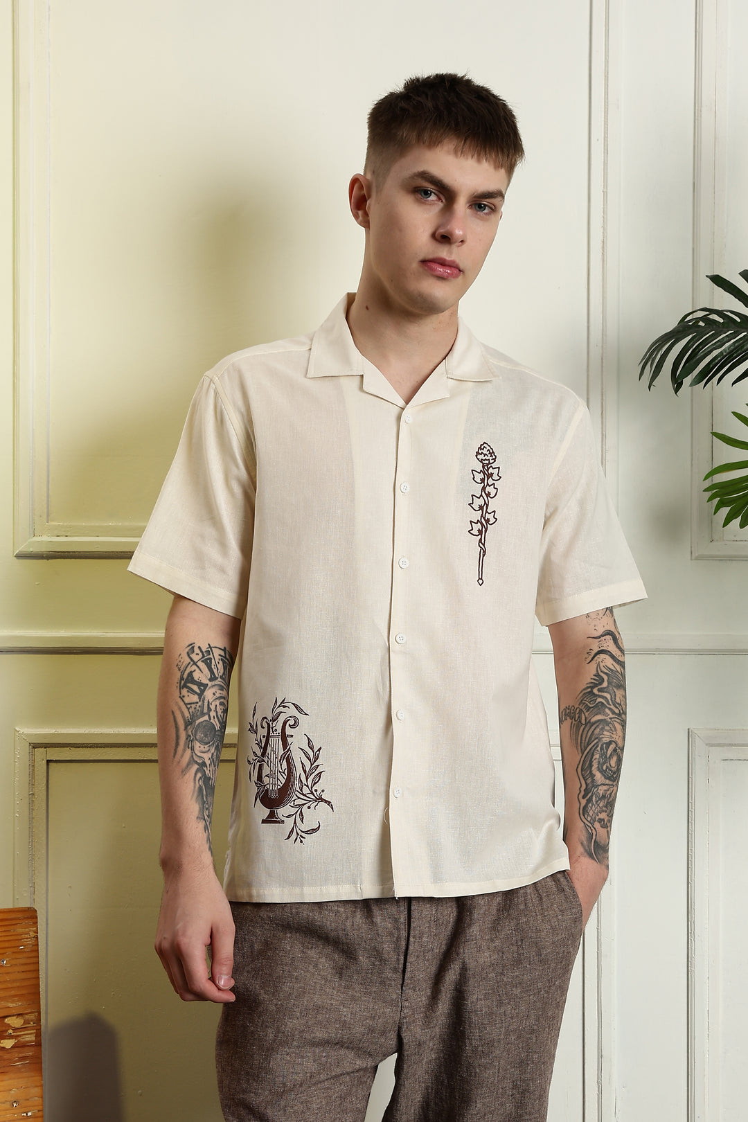 Mythical: Linen Cream Cuban shirt