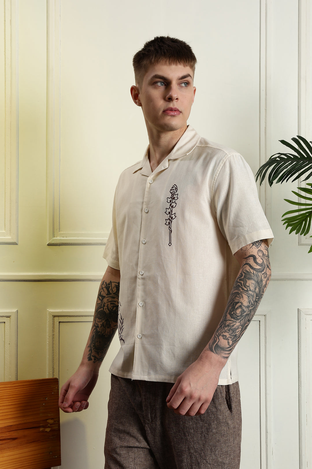 Mythical: Linen Cream Cuban shirt