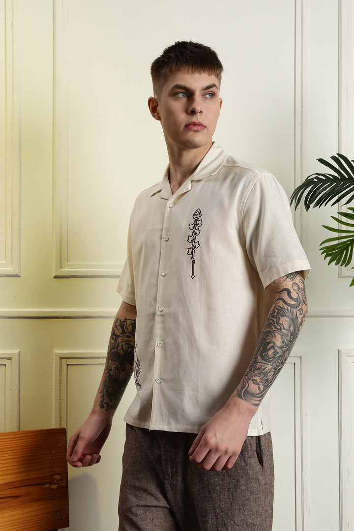 Mythical: Linen Cream Cuban shirt